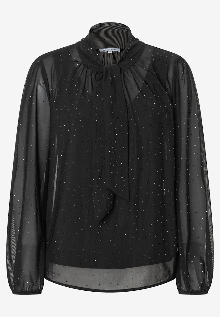 Meshshirt mit Glitzersteinchen