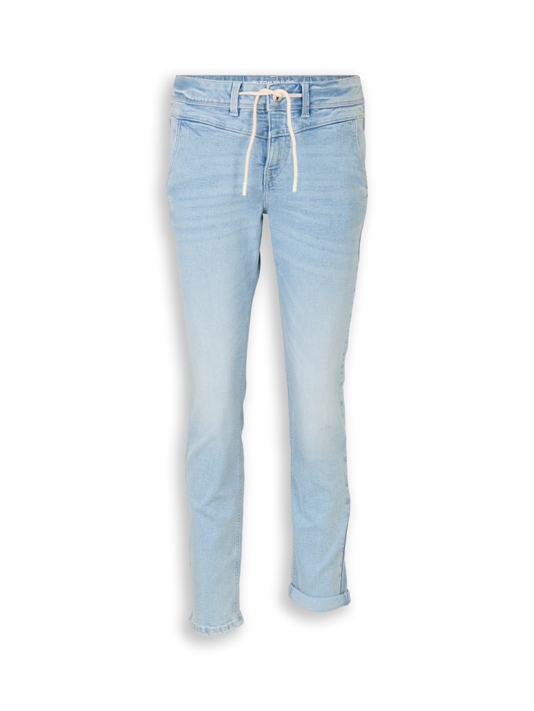 Stretch Jeans mit Kordelzug "Maya Tapered"