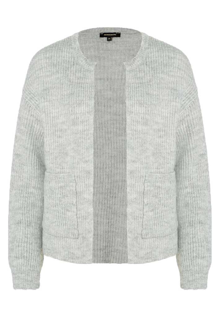 More & More Rippen-Strickjacke