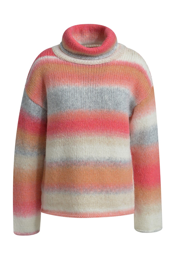 Gestreifter Pullover mit Rollkragen