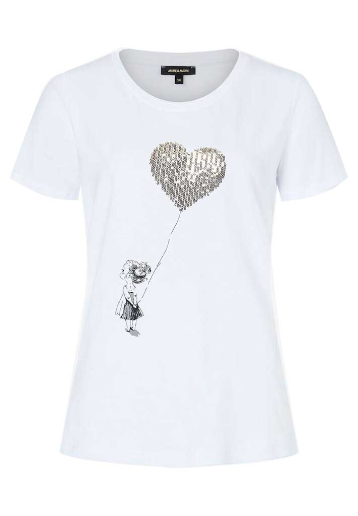 More & More T-Shirt mit Pailletten-Herz