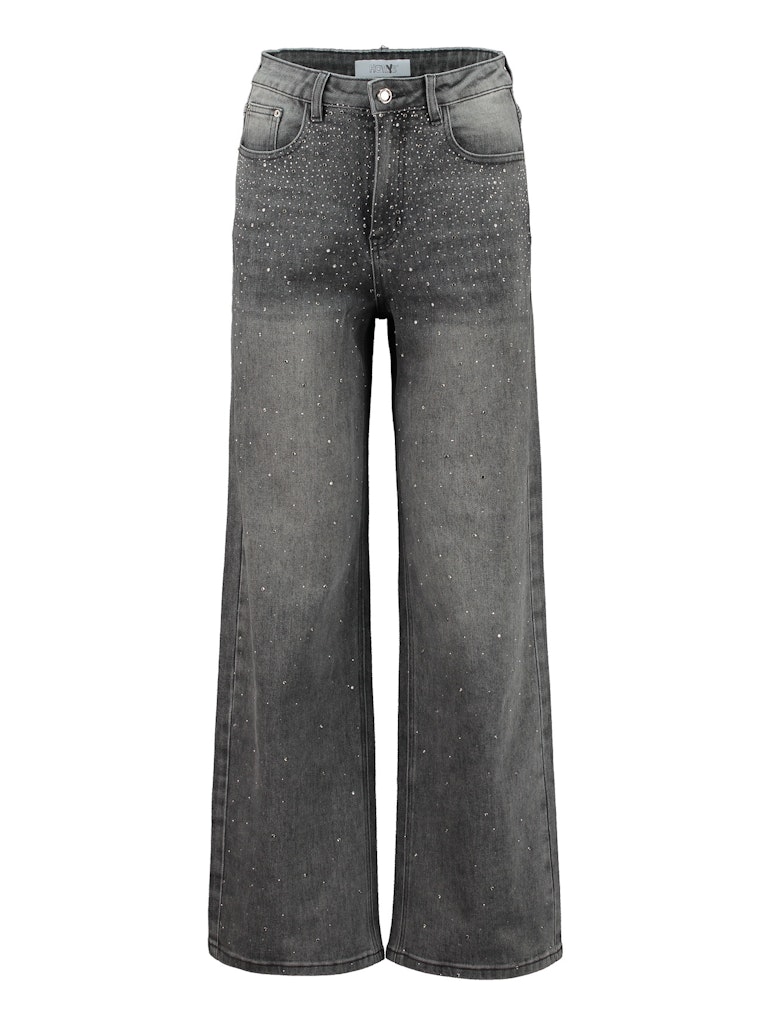 Wide Leg Jeans Stina mit Schmucksteinen