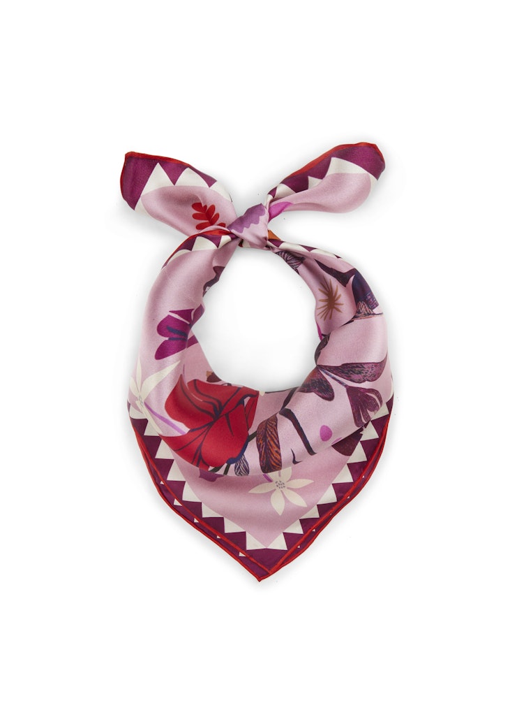 Premium Tuch aus reiner Seide mit floralem Druck