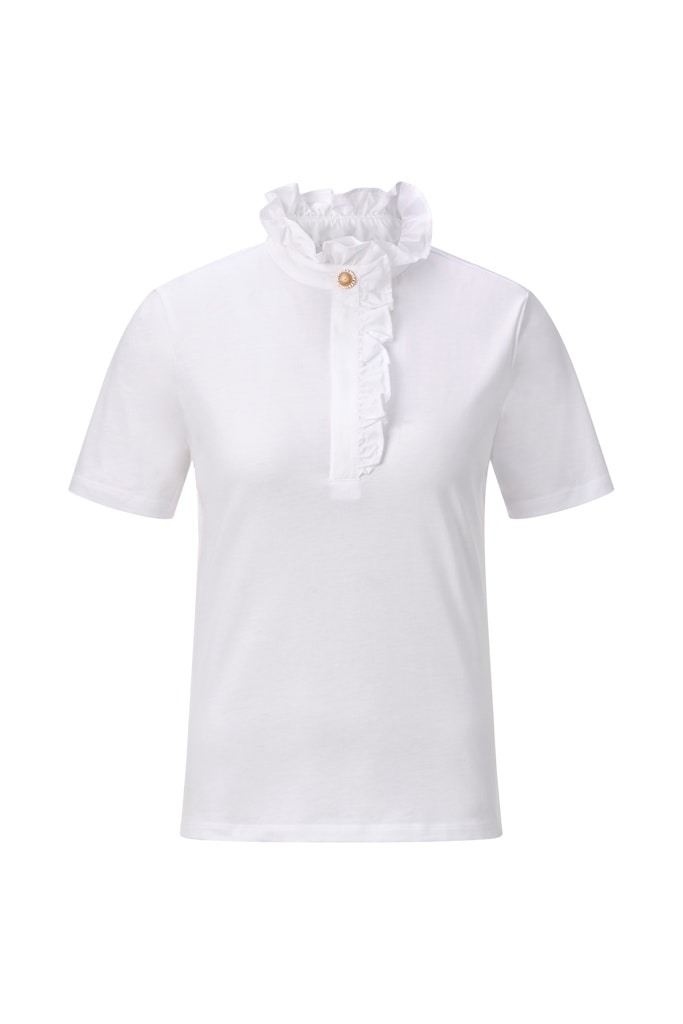 Rich & Royal T-Shirt mit Rüschen Ausschnitt