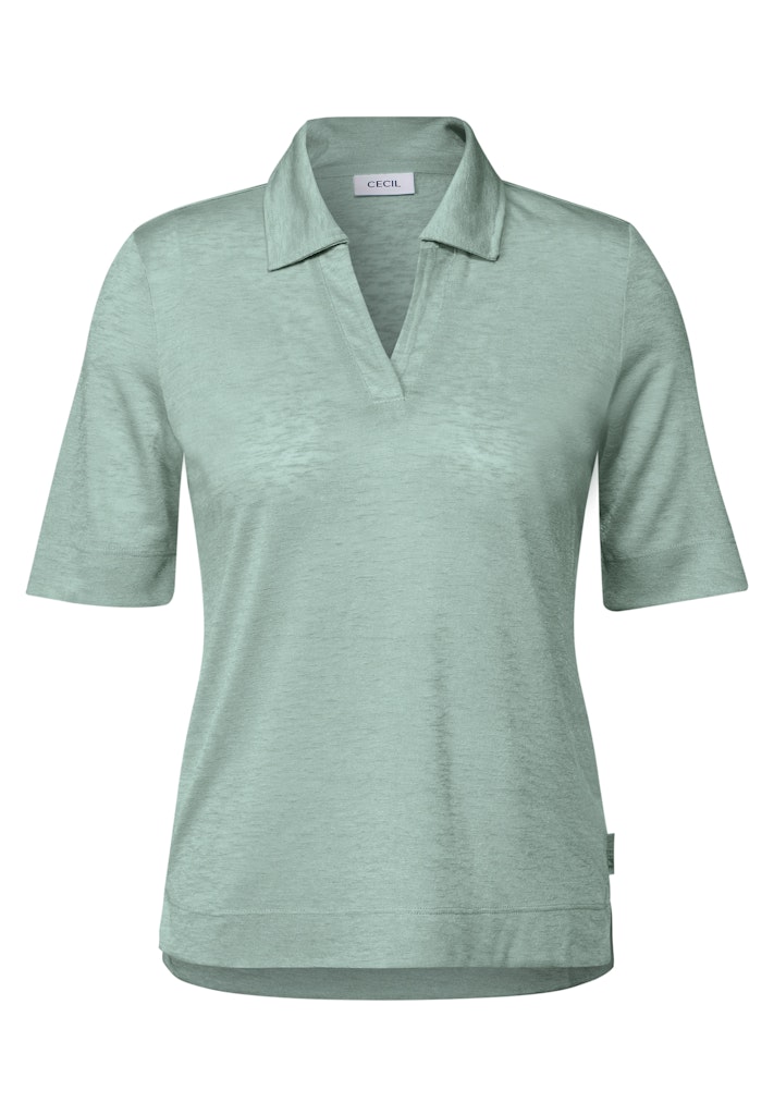Cecil Poloshirt in Leinen-Optik