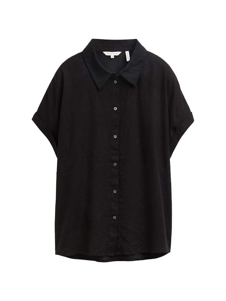 Tom Tailor Loose Fit Bluse mit Leinenanteil