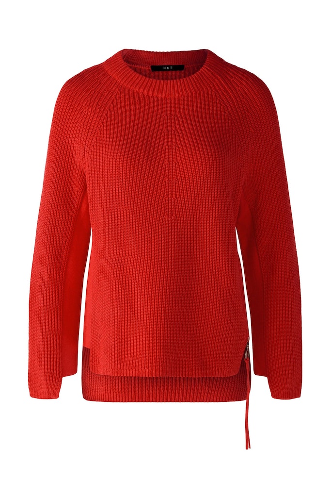Oui Pullover mit Reissverschluss