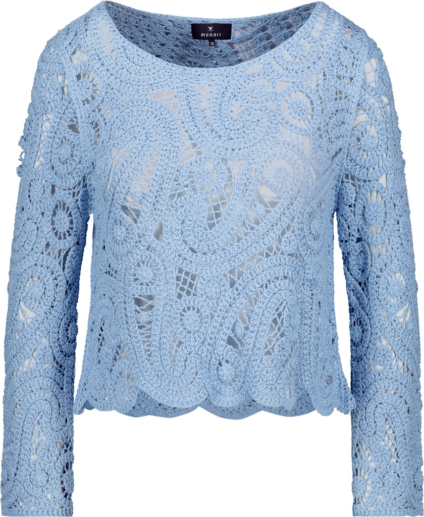 Monari Pullover mit Cornelly-Häkelmuster