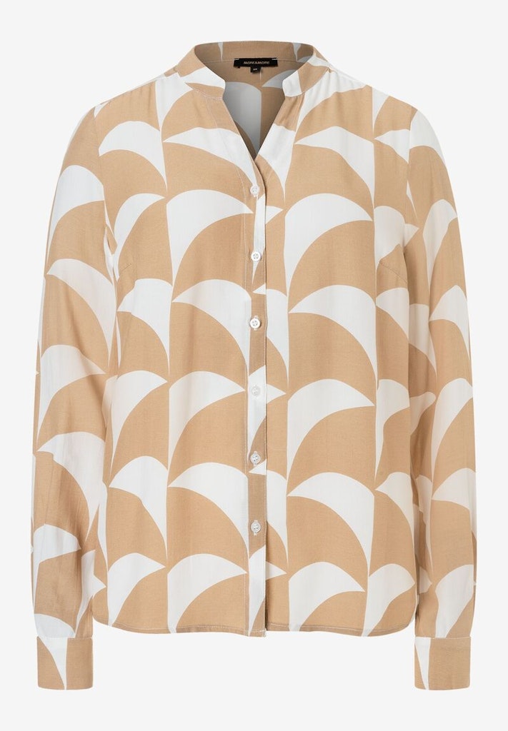 Viskosebluse offwhite/camel Frühjahrs-Kollektion