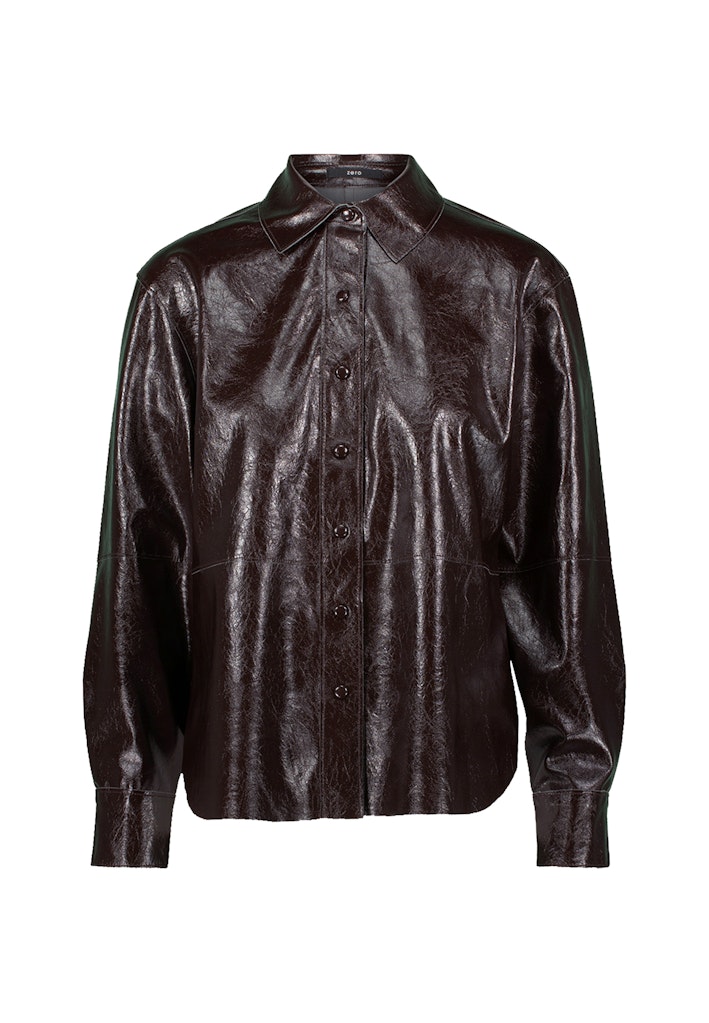 Hemdbluse in Lederoptik
