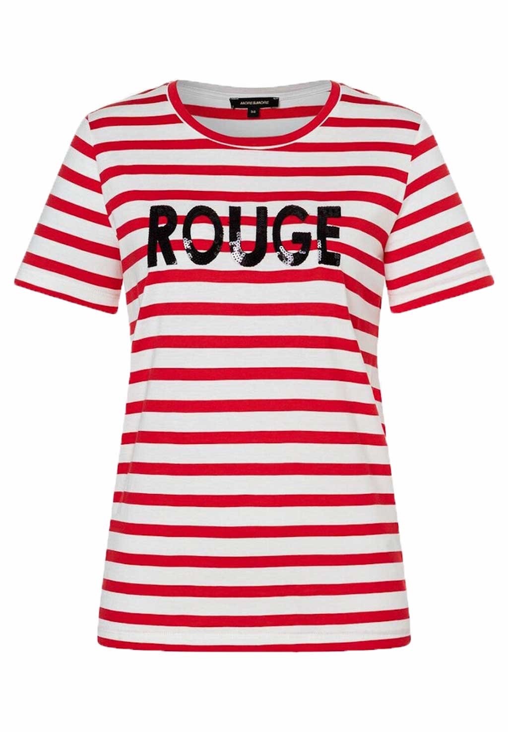 More & More Streifenshirt mit Paillettenschrift