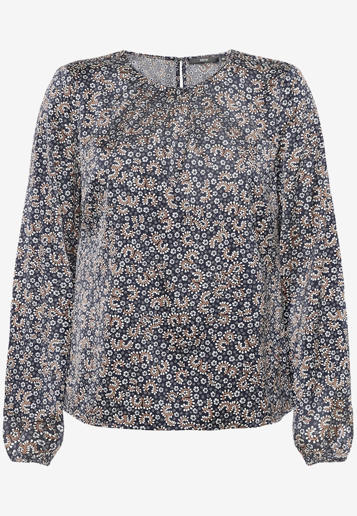 Satinbluse mit floralem Print