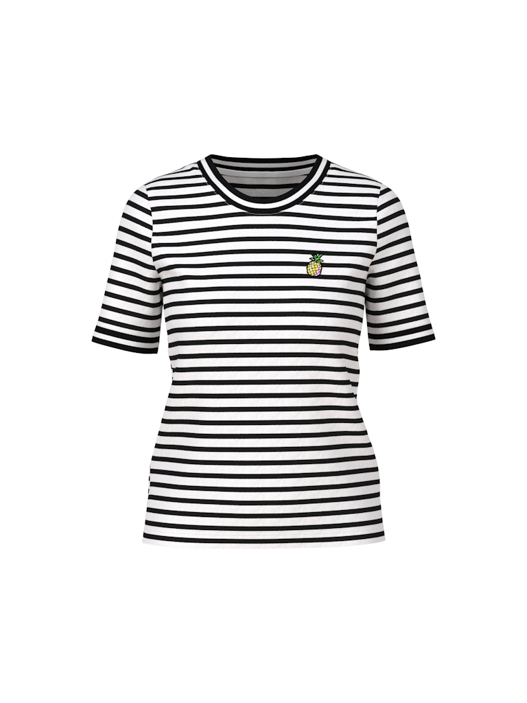 Geringeltes Rippen-T-Shirt
