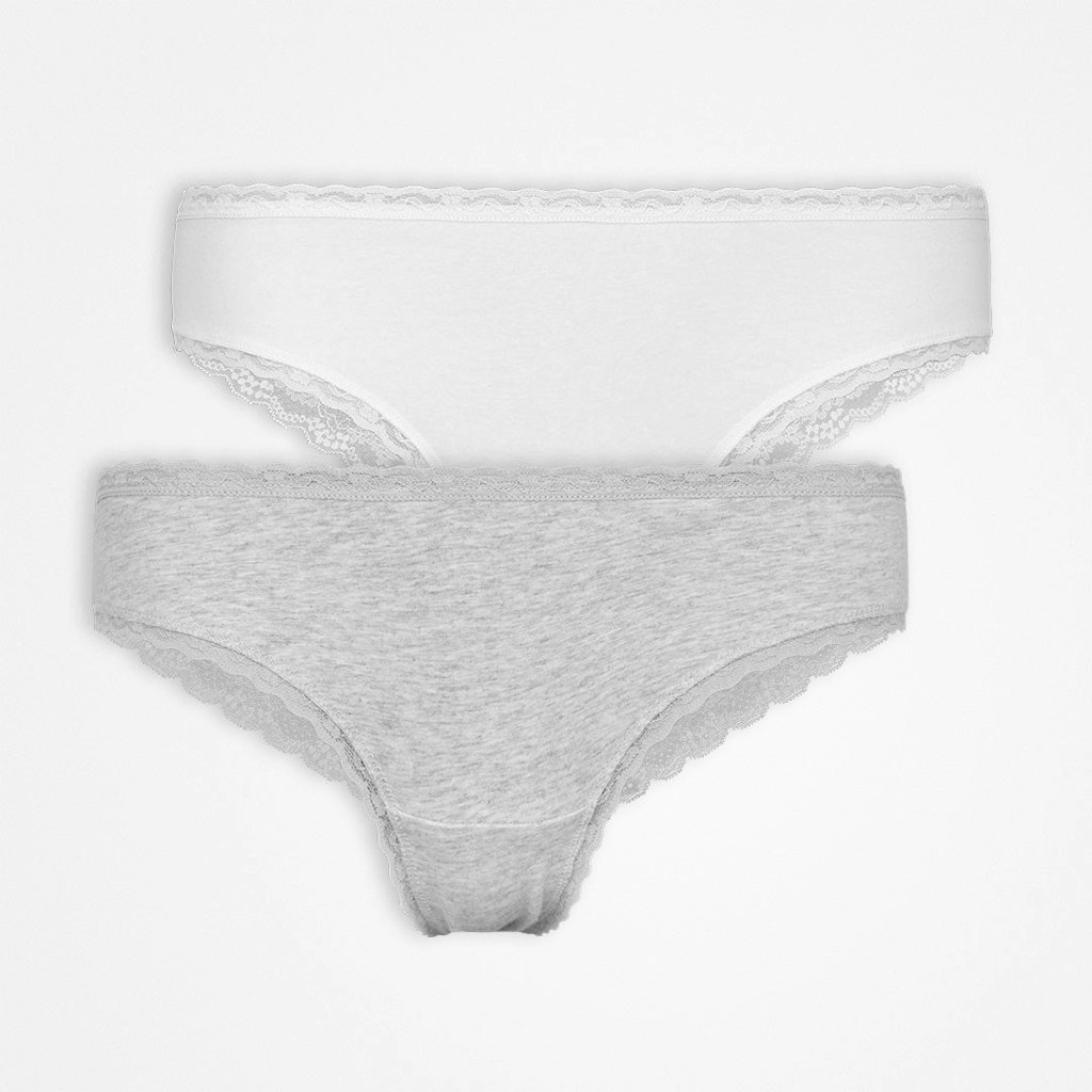 Snocks 2er Set Brazilian Slip mit Spitze