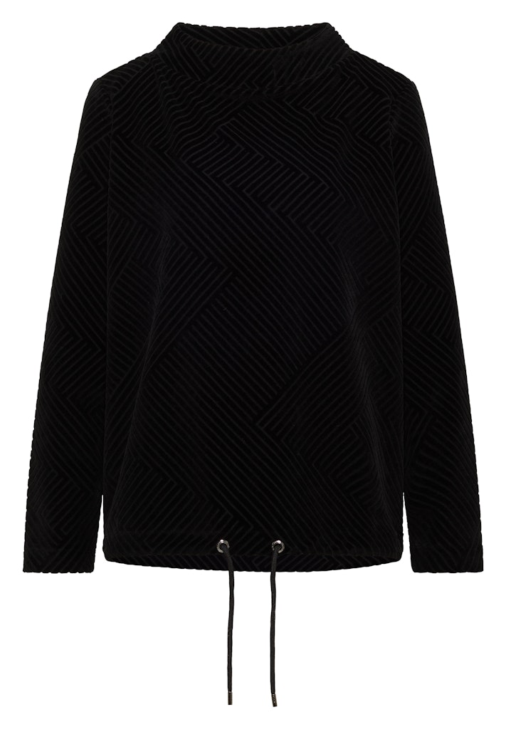 Strukturshirt mit Funnelneck