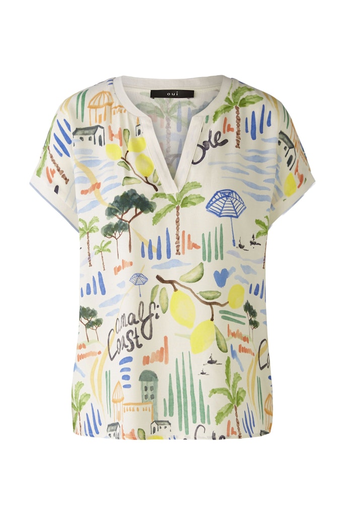 Oui Blusenshirt Viskosepatch