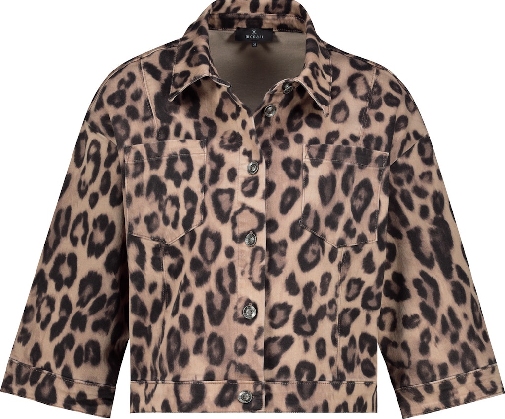 Monari kurze Jacke mit Leo-Print