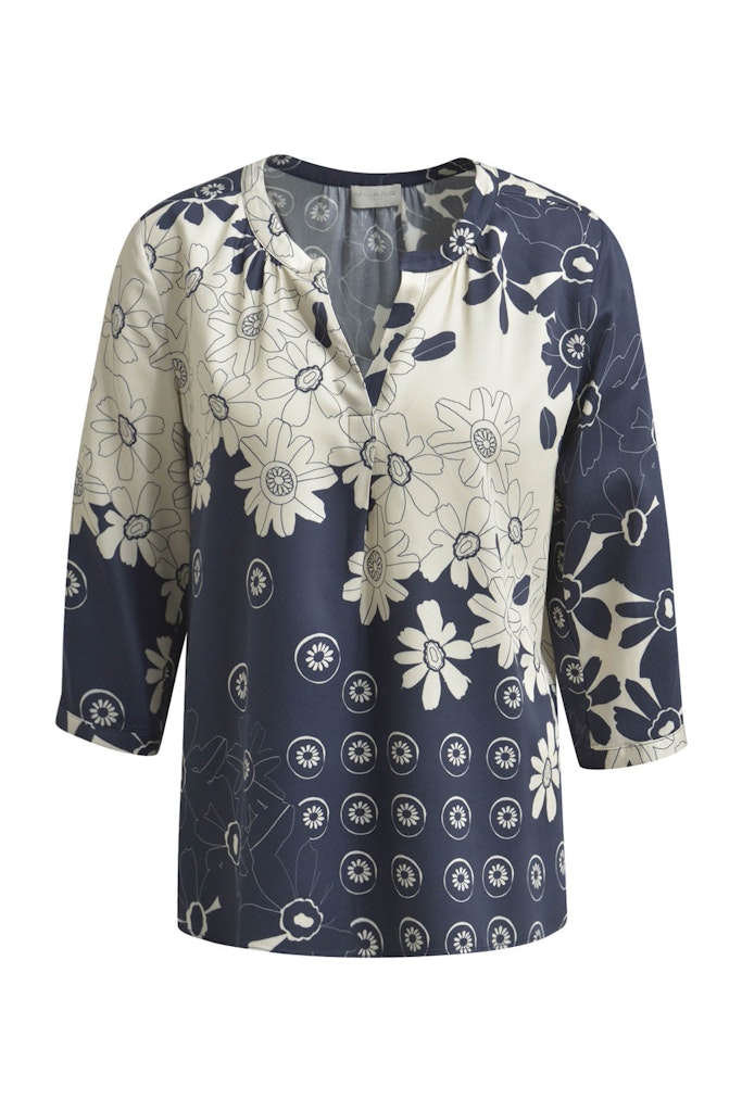 Milano Italy Bluse mit V-Ausschnitt