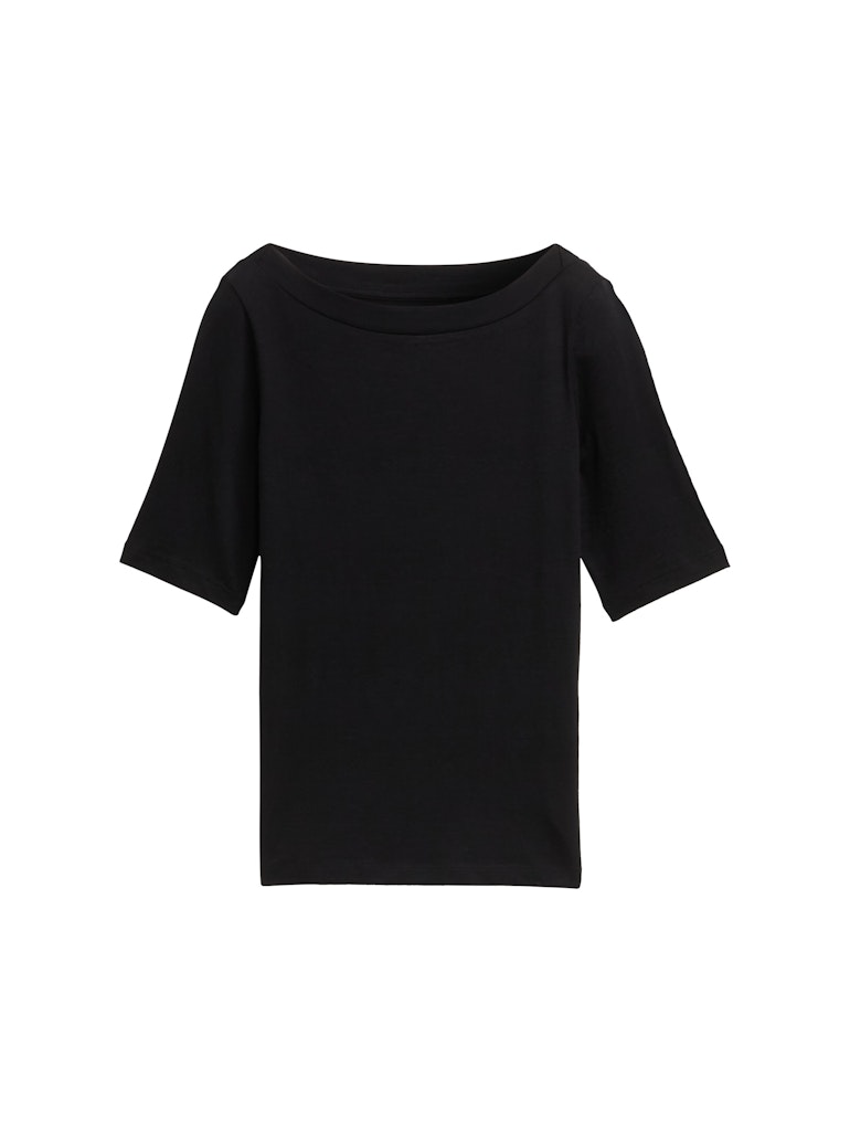 T-Shirt mit U-Boot-Ausschnitt