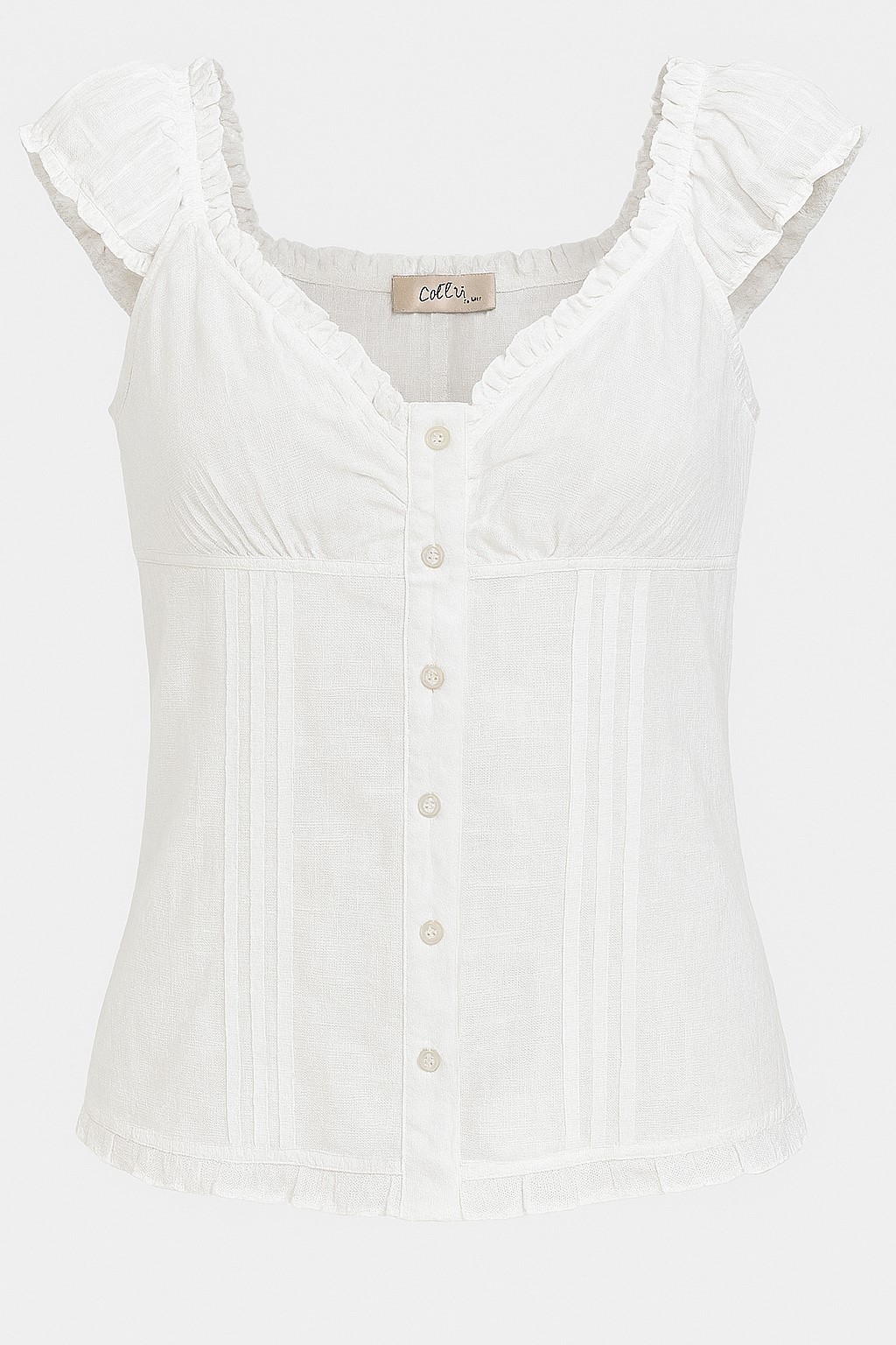 Coll64 Leinen-Bluse im Bustier-Stil