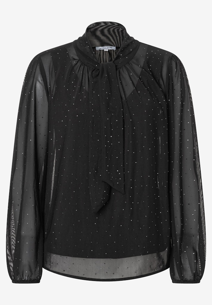 Meshshirt mit Glitzersteinchen