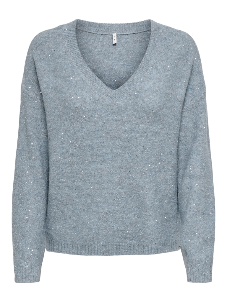 ONLARIZONA LS SEQUINS V-NECK PUL KNT